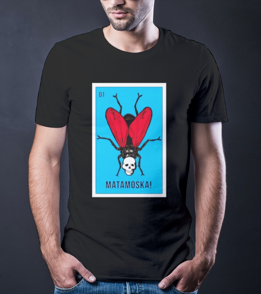 La Moska Loteria Matamoska 01 Fly Skull Blue Red Wings T-Shirt