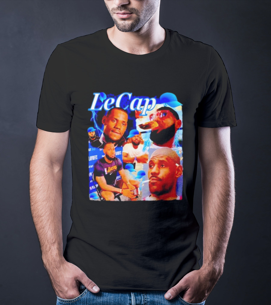 LeCap Lebron James Lakers Playoffs Meme Electricity Background T-Shirt
