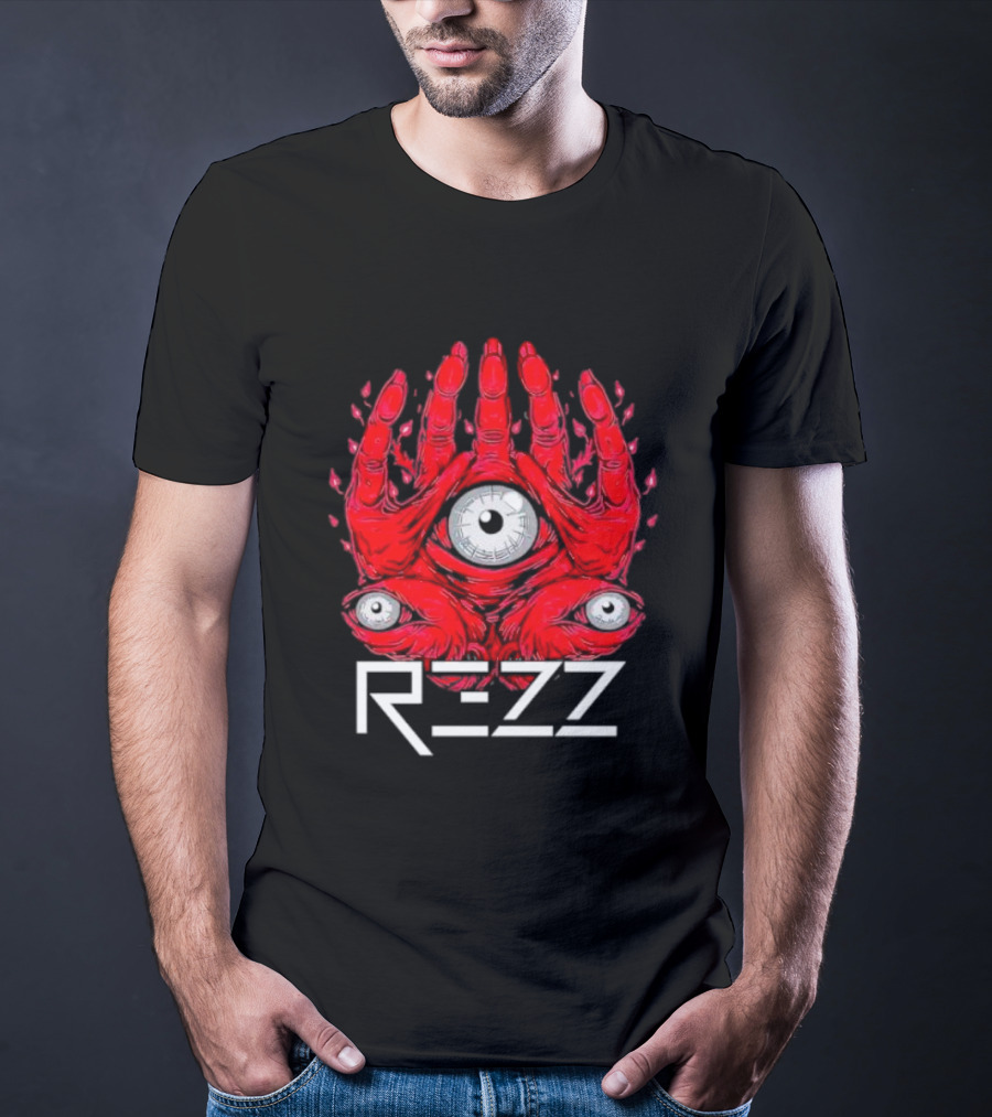 Rezz Men's Monster Inside With Red Hand And Eye T-Shirt