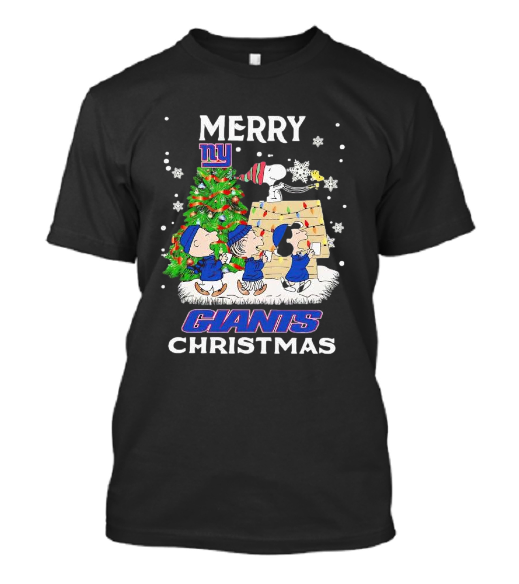 Merry Christmas Peanuts New York Giants T-Shirt