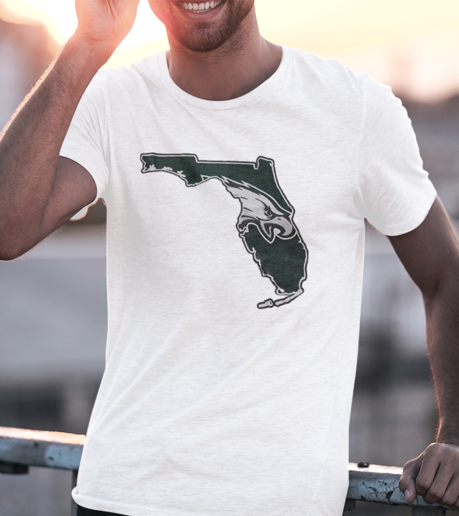 Philadelphia Eagles Florida Map Bleeds Green T-Shirt