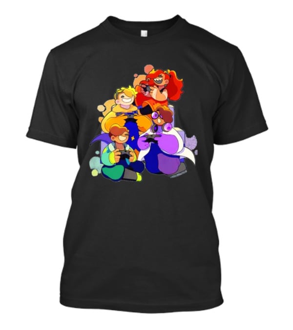 Bish Bash Bots Gaming Fun Characters Controller Crew T-Shirt