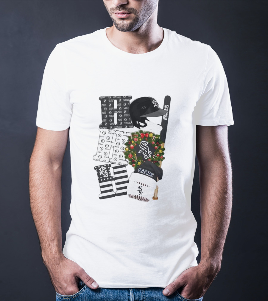 Chicago White Sox Christmas Ornaments And Sox Baseball Gear Wreath T-Shirt