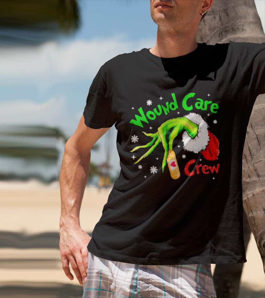 Wound Care Crew Grinch Hand Merry Christmas T-Shirt