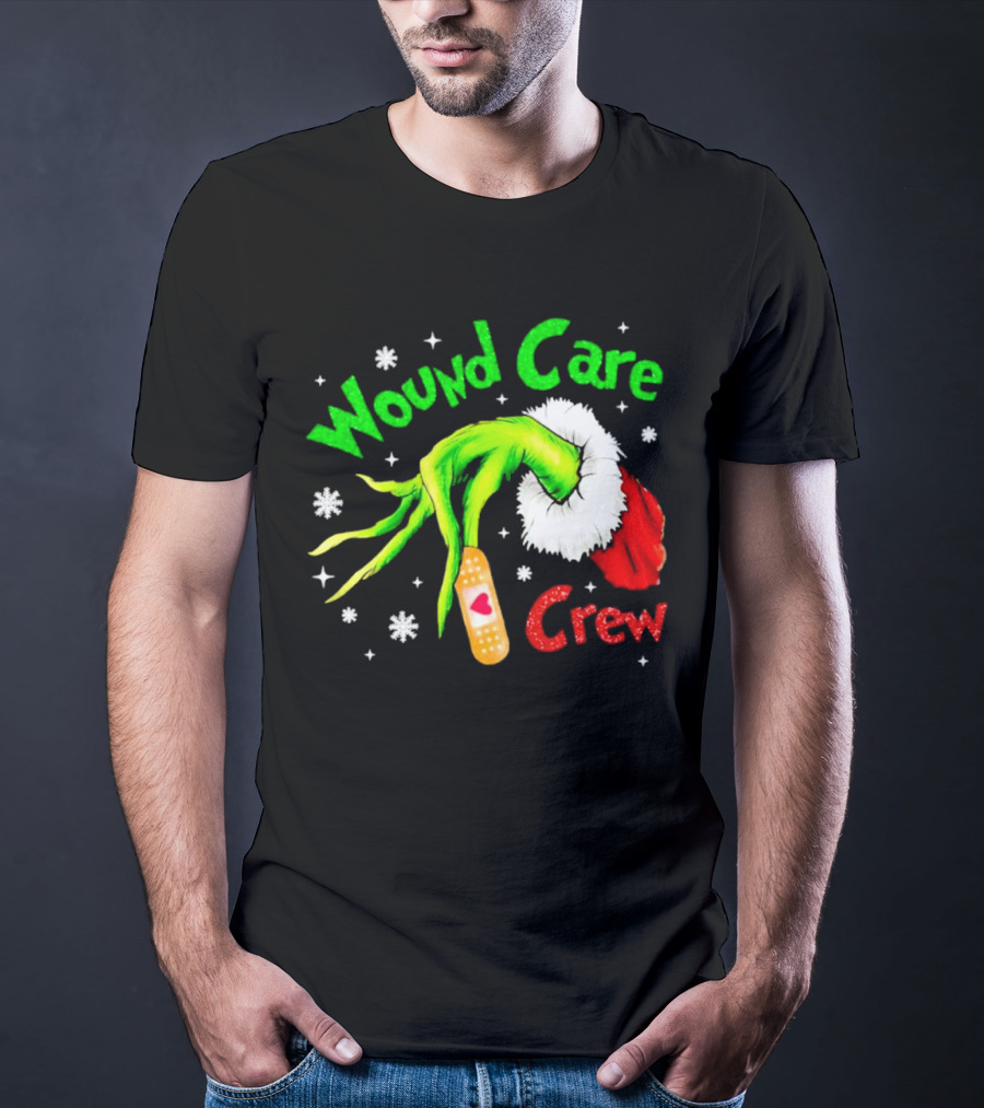 Wound Care Crew Grinch Hand Merry Christmas T-Shirt