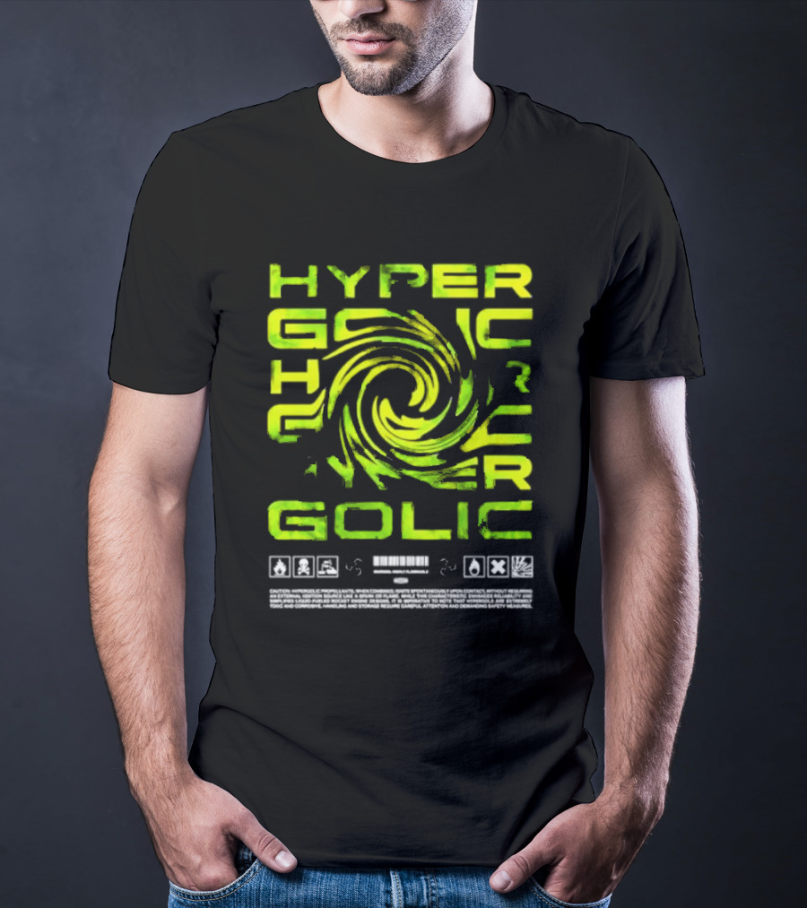 HYPERGOLIC SAFETY WARNING SYMBOLS SWIRL TEXT T-Shirt