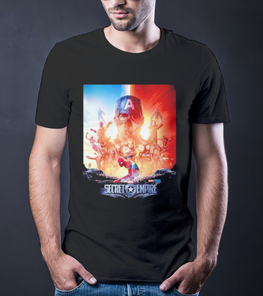 Marvel Secret Empire Captain America A Hydra Battle With Spider-Man And Avengers T-Shirt