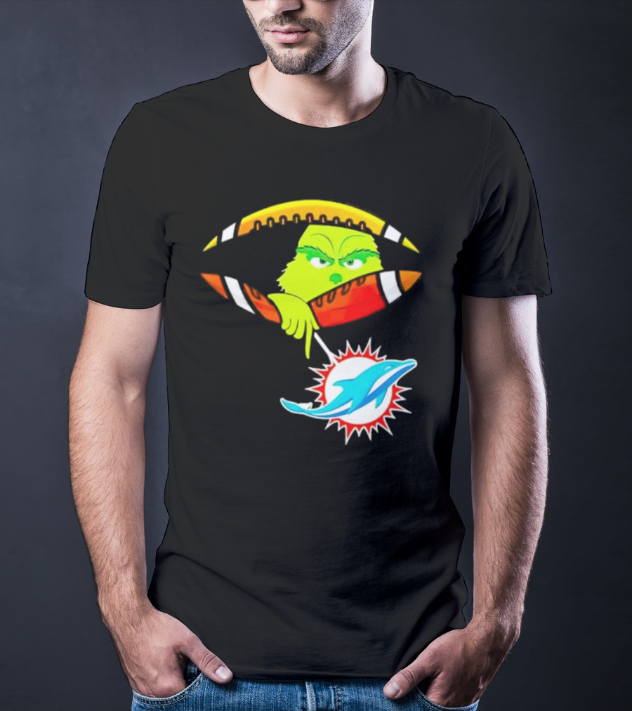 Miami Dolphins Grinch Football Fan Zipper T-Shirt