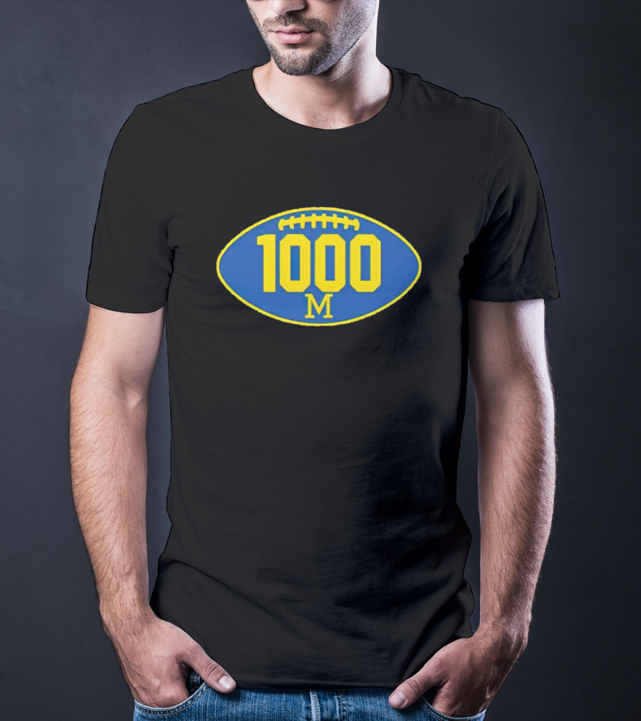 Michigan 1000 Wins Football M T-Shirt