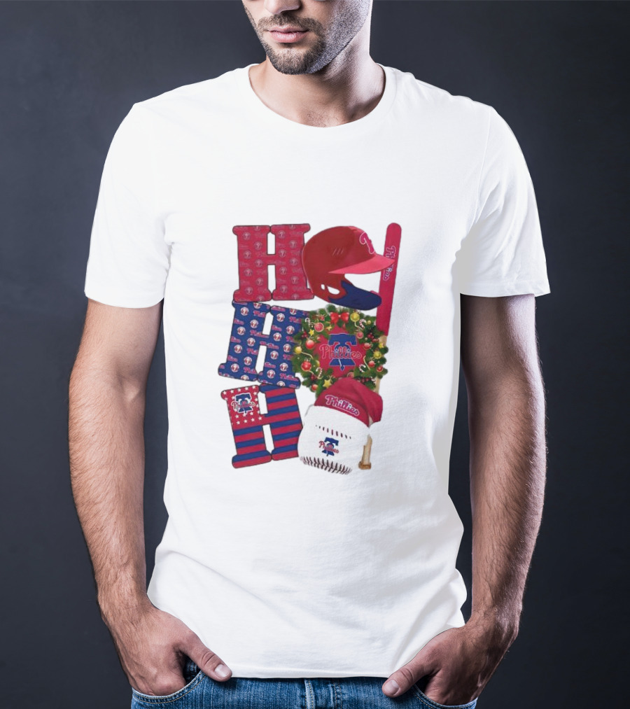 Philadelphia Phillies Ho Ho Ho Merry Christmas Sports Fan T-Shirt