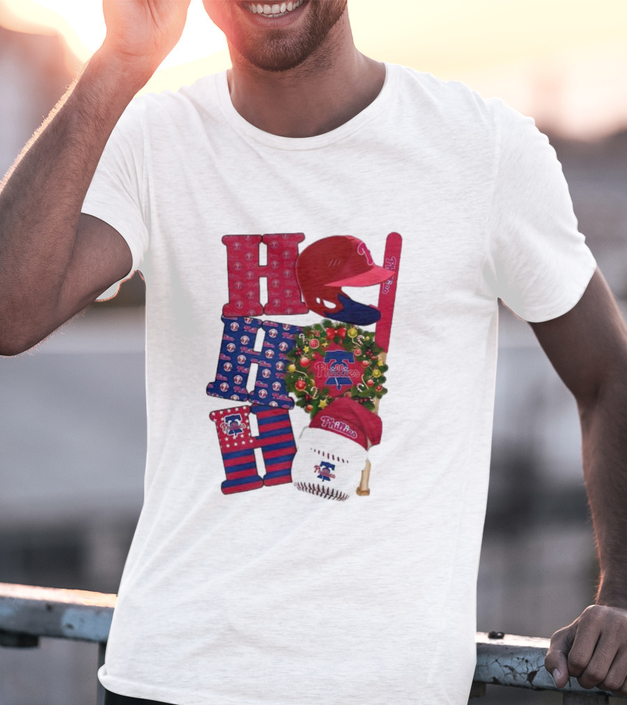 Philadelphia Phillies Ho Ho Ho Merry Christmas Sports Fan T-Shirt