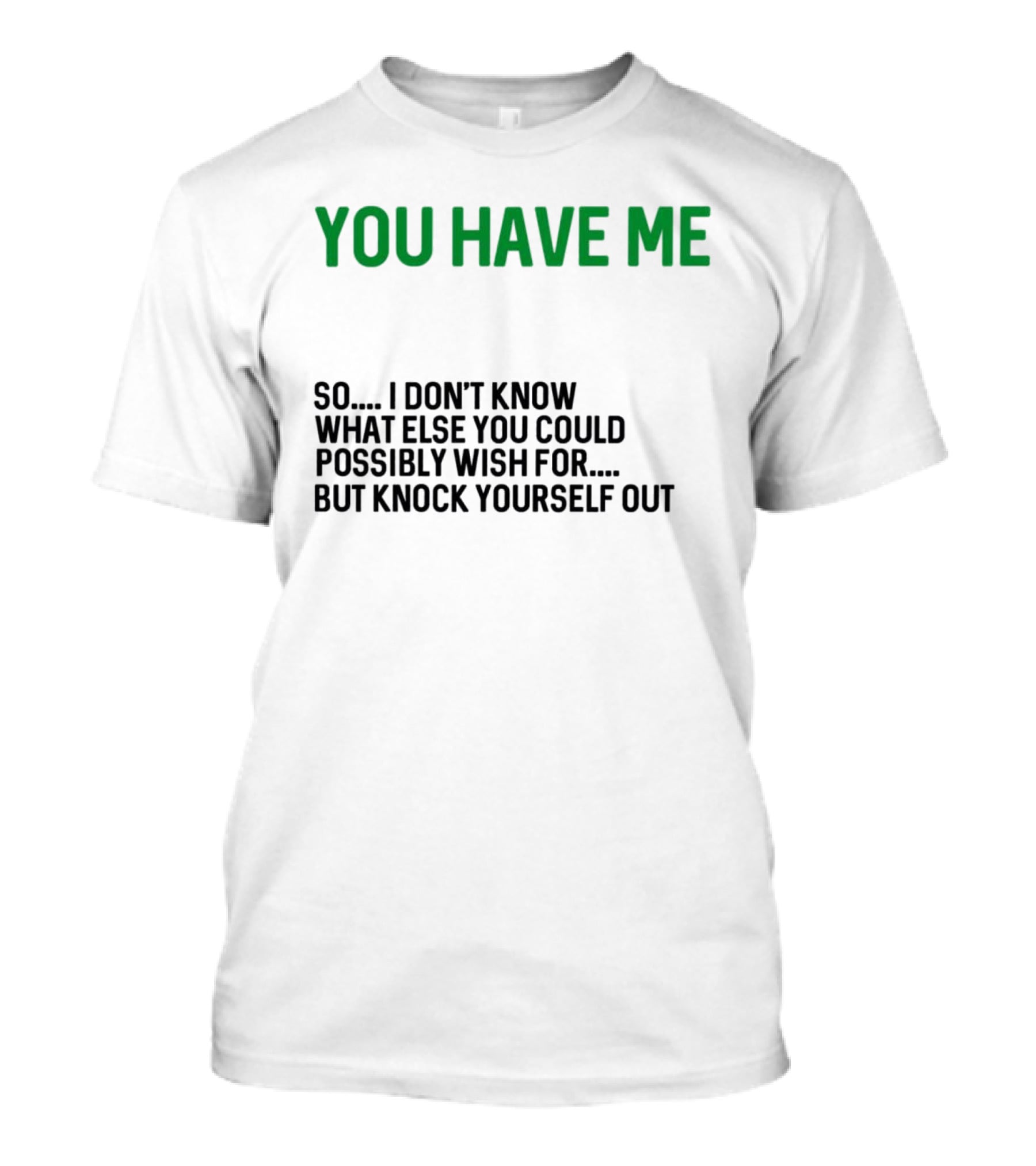 You Have Me So I Don't Know What Else You Could Possibly Wish For But Knock Yourself Out Merry Christmas T-Shirt