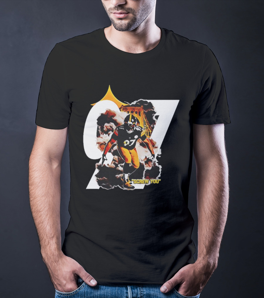 Cameron Heyward Screw You 97 Pittsburgh Steelers Steel City Skyline T-Shirt
