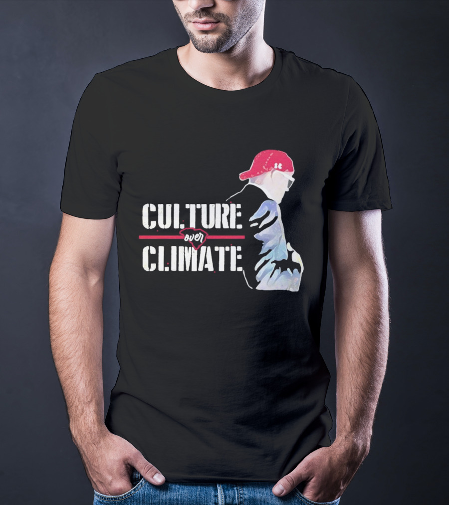 CULTURE OVER CLIMATE Red Cap Figure T-Shirt