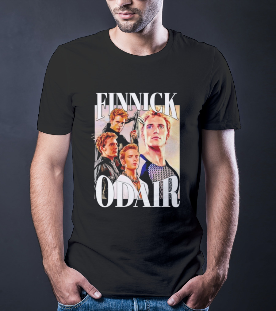 Finnick Odair Character Collage With Weaponry Elements T-Shirt