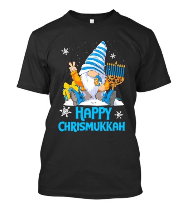 Happy Chrismukkah Gnome Menorah Snowflakes T-Shirt