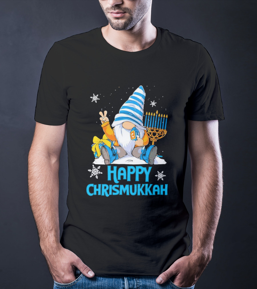 Happy Chrismukkah Gnome Menorah Snowflakes T-Shirt