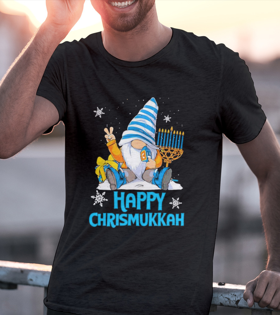 Happy Chrismukkah Gnome Menorah Snowflakes T-Shirt