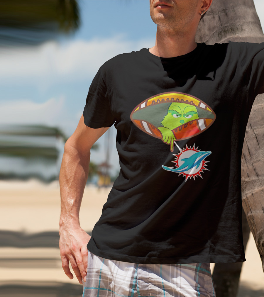 Grinch Ew Miami Dolphins Football T-Shirt