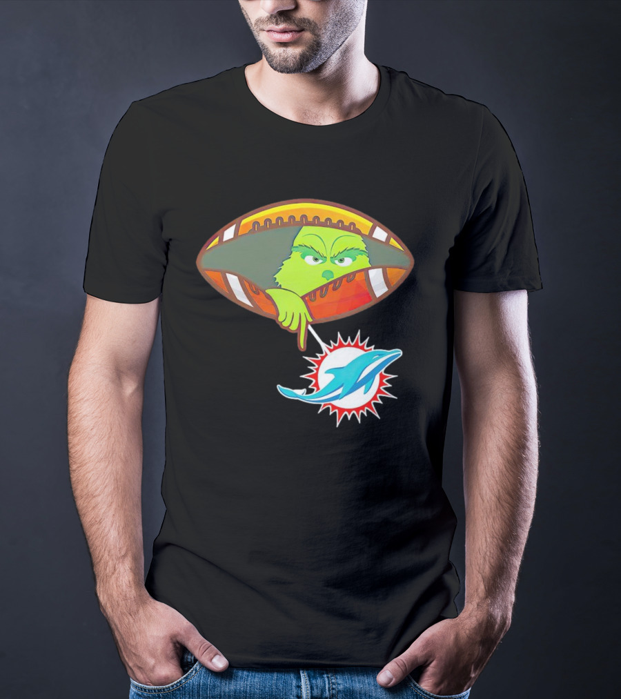 Grinch Ew Miami Dolphins Football T-Shirt