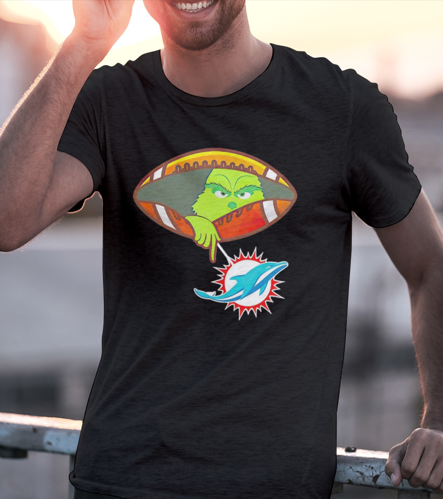 Grinch Ew Miami Dolphins Football T-Shirt