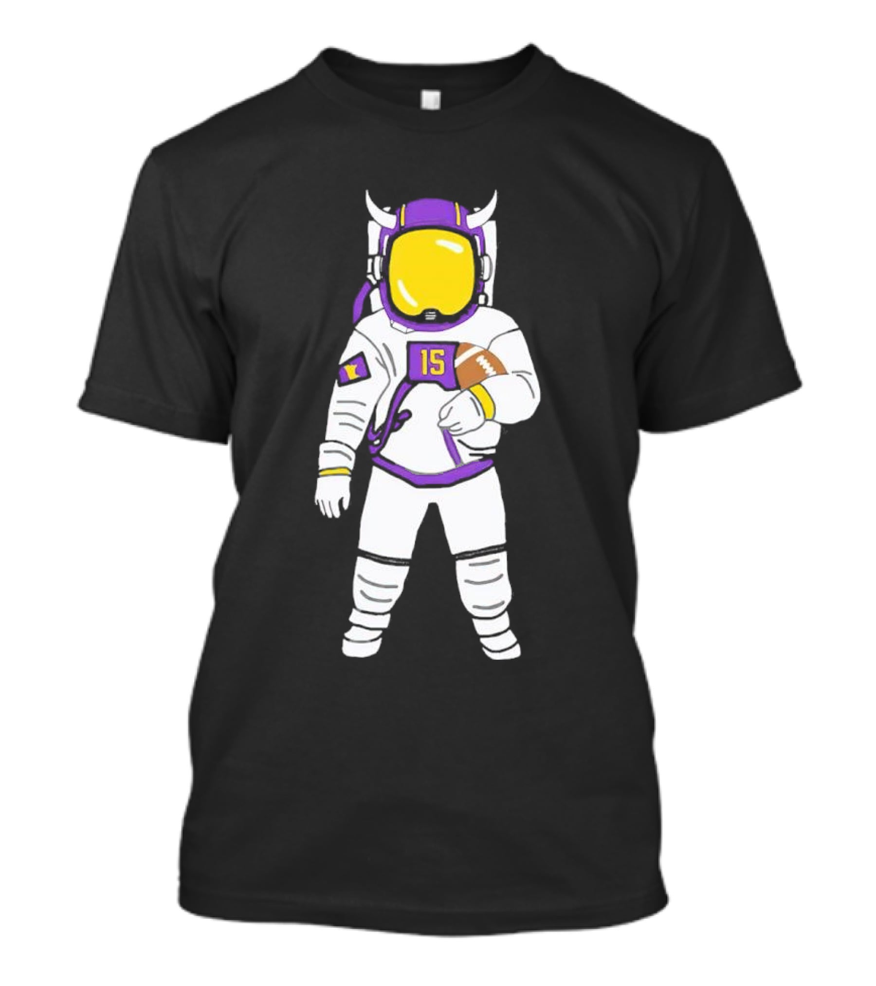 Passtronaut Minnesota Astronaut Football Purple 15 T-Shirt