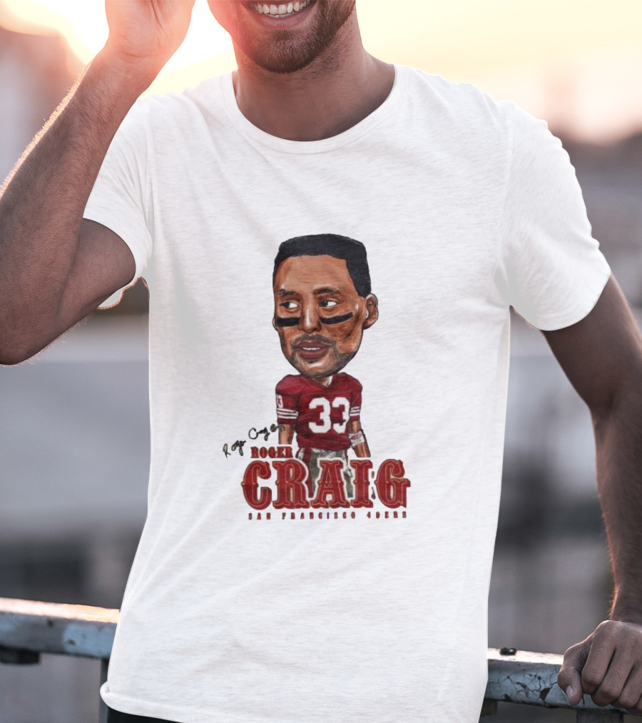 Roger Craig San Francisco 49ers 33 Big Head Character T-Shirt