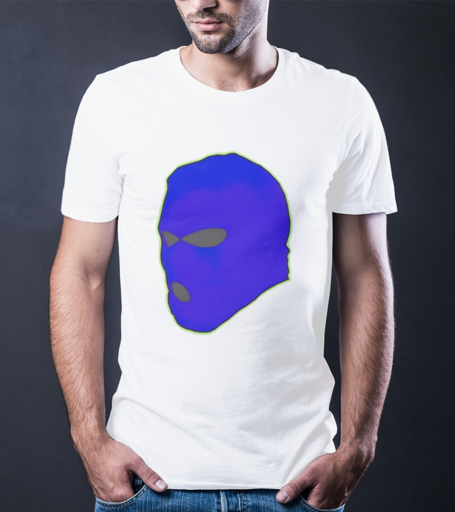 Seahawks Ski Mask Hoodie Graphic Blue Outline T-Shirt