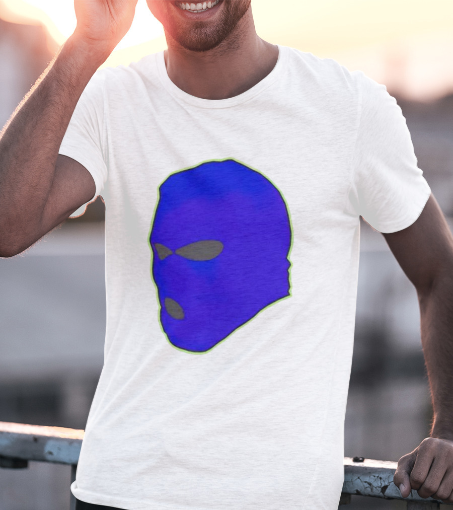 Seahawks Ski Mask Hoodie Graphic Blue Outline T-Shirt