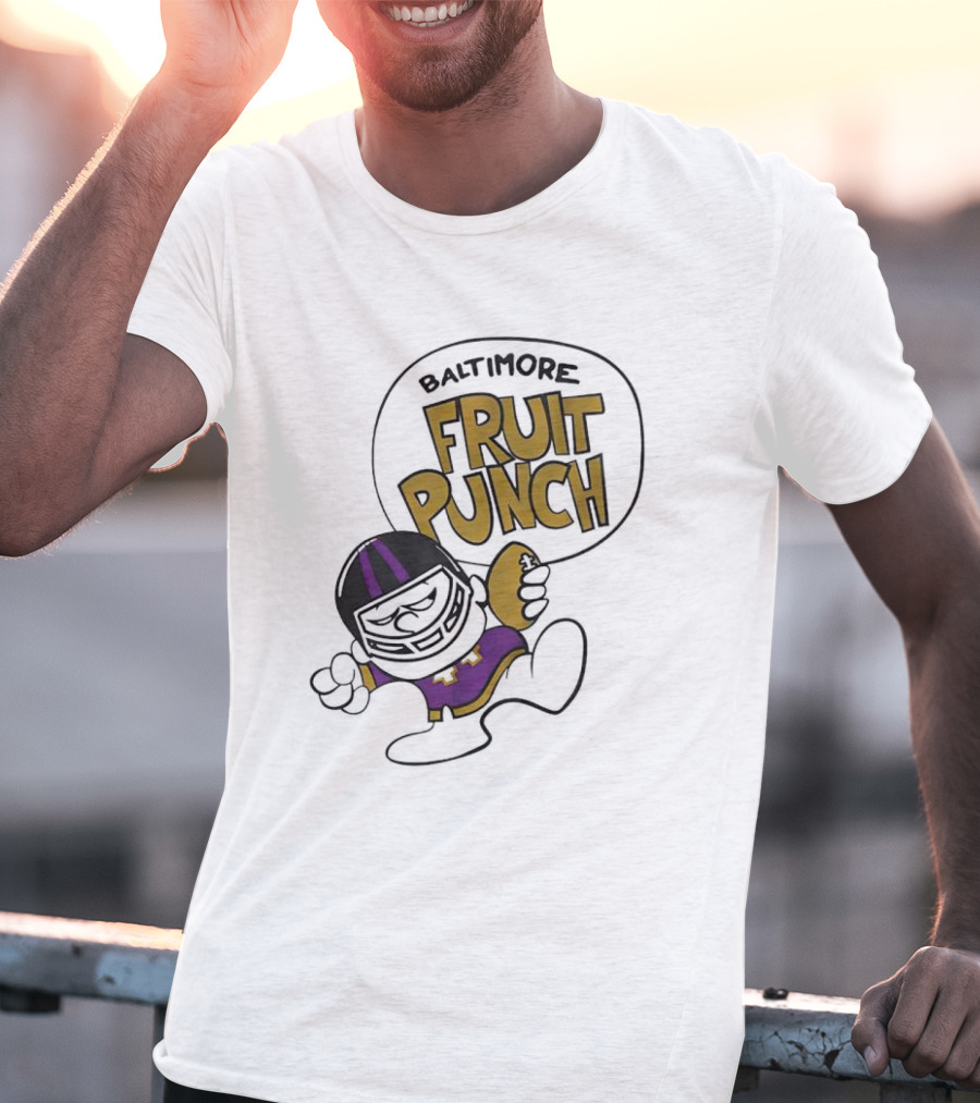 Baltimore Fruit Punch Football Character Purple And Gold T-Shirt