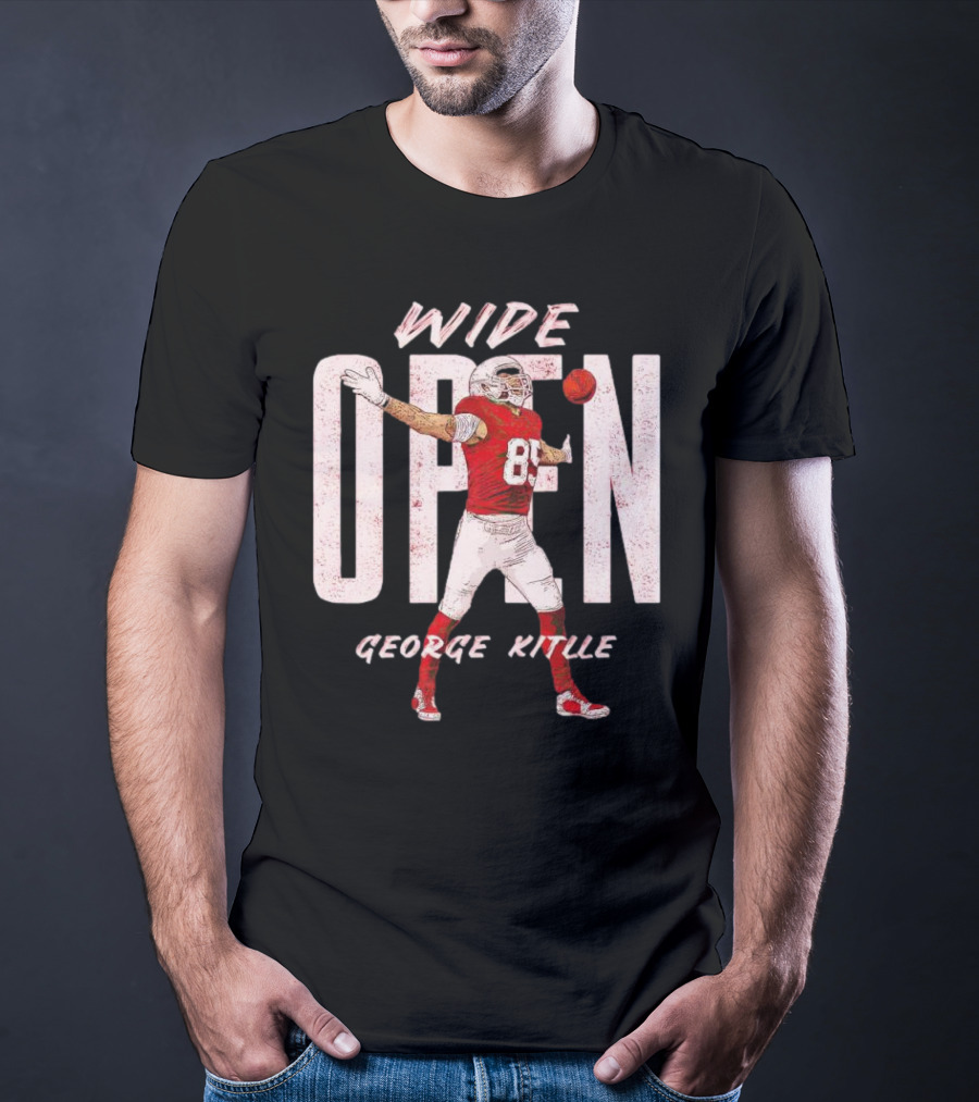 Wide Open George Kittle Football Catch T-Shirt