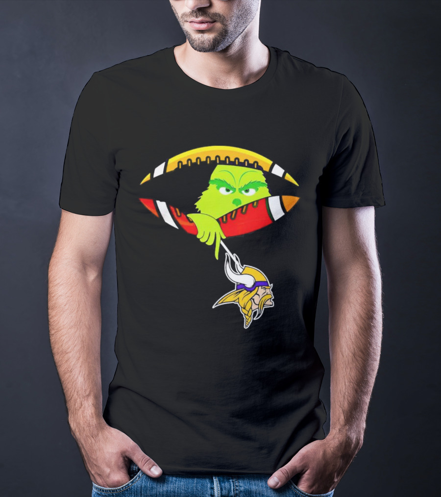 Grinch Stealing Minnesota Vikings Football T-Shirt