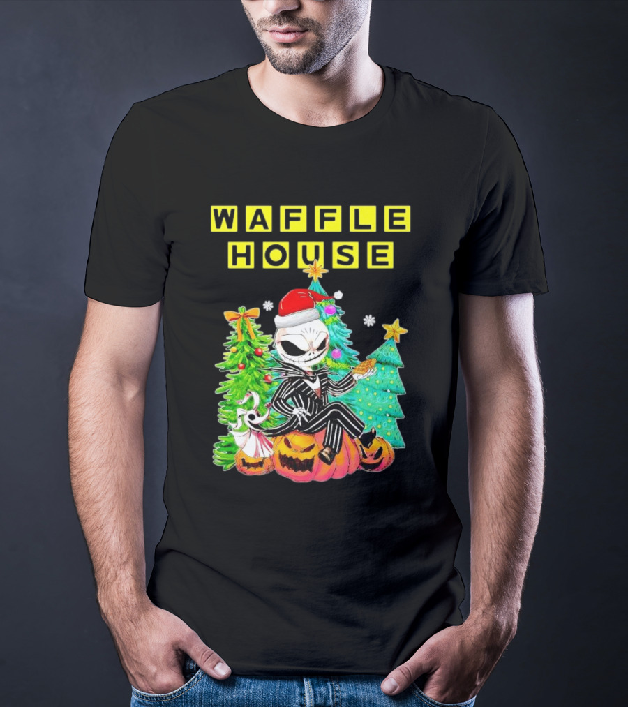 Waffle House Jack Skellington Christmas Tree Pumpkin T-Shirt