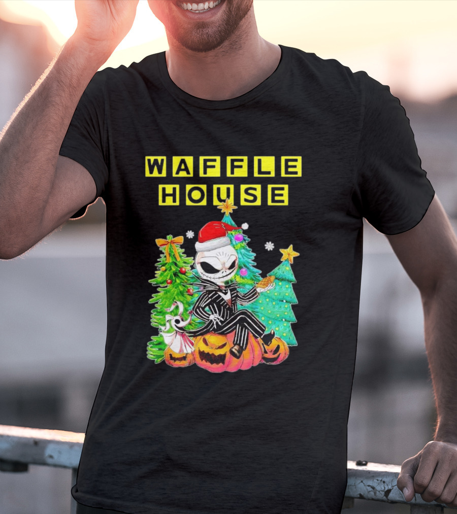 Waffle House Jack Skellington Christmas Tree Pumpkin T-Shirt