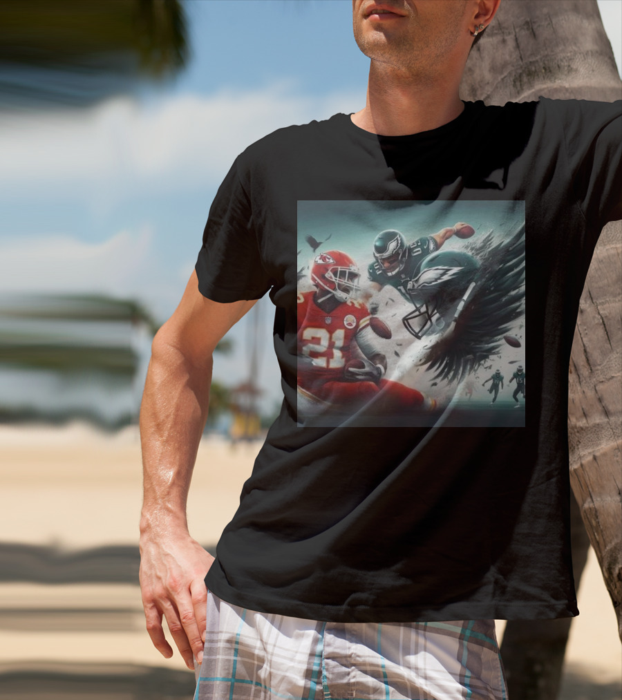 Mike Edwards Kansas City Chiefs Defensive Action Against Philadelphia Eagles Showdown T-Shirt
