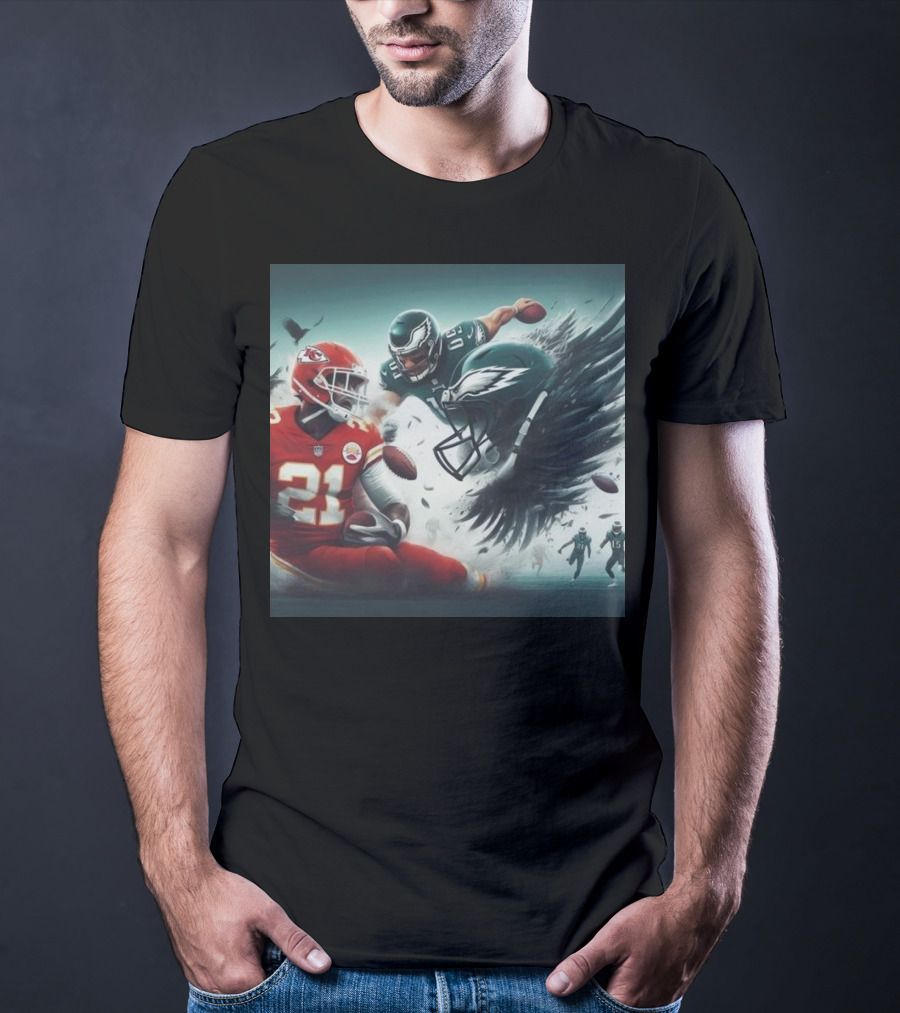 Mike Edwards Kansas City Chiefs Defensive Action Against Philadelphia Eagles Showdown T-Shirt