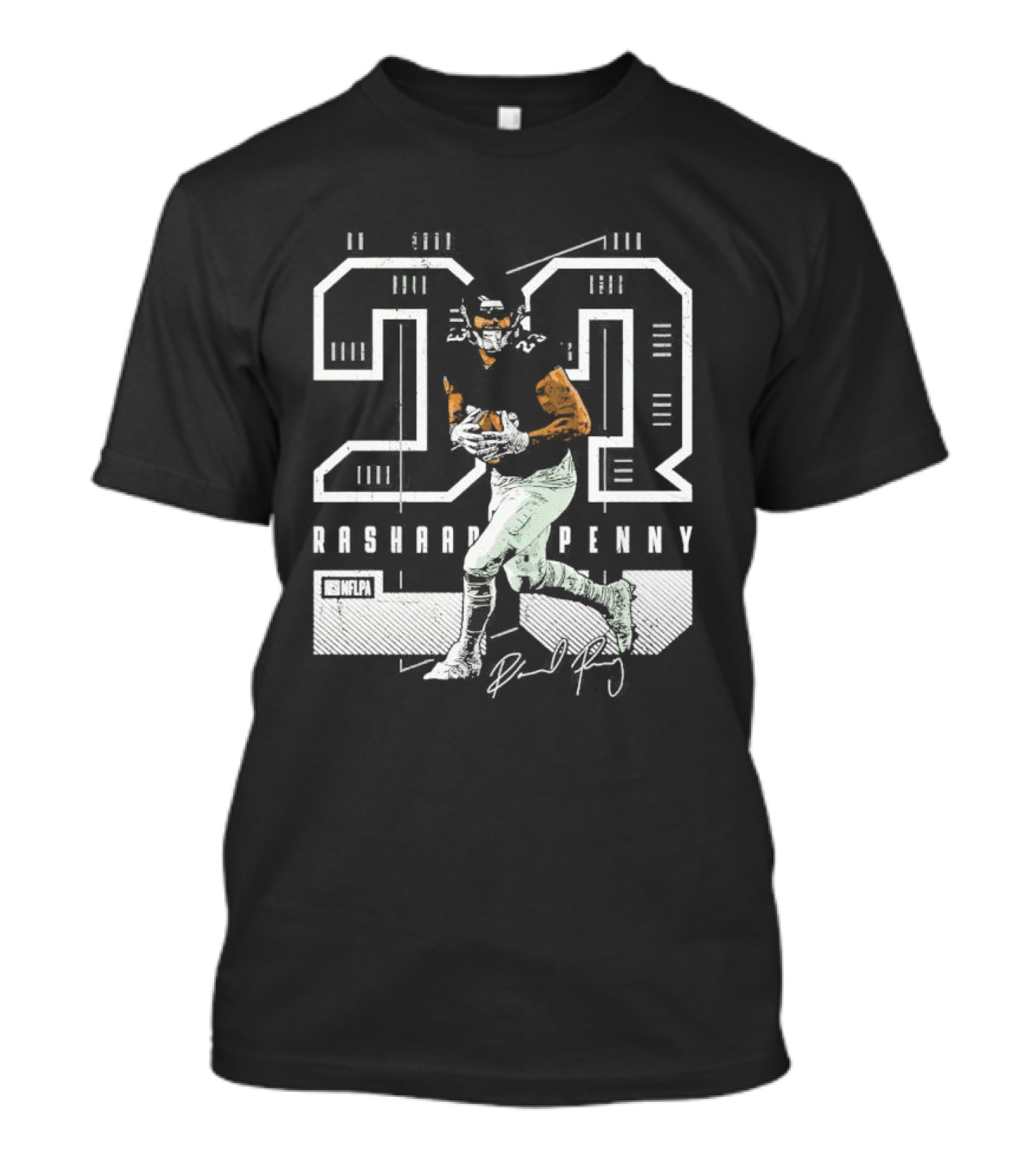 Rashaad Penny 23 NFLPA Philadelphia Football Signature T-Shirt