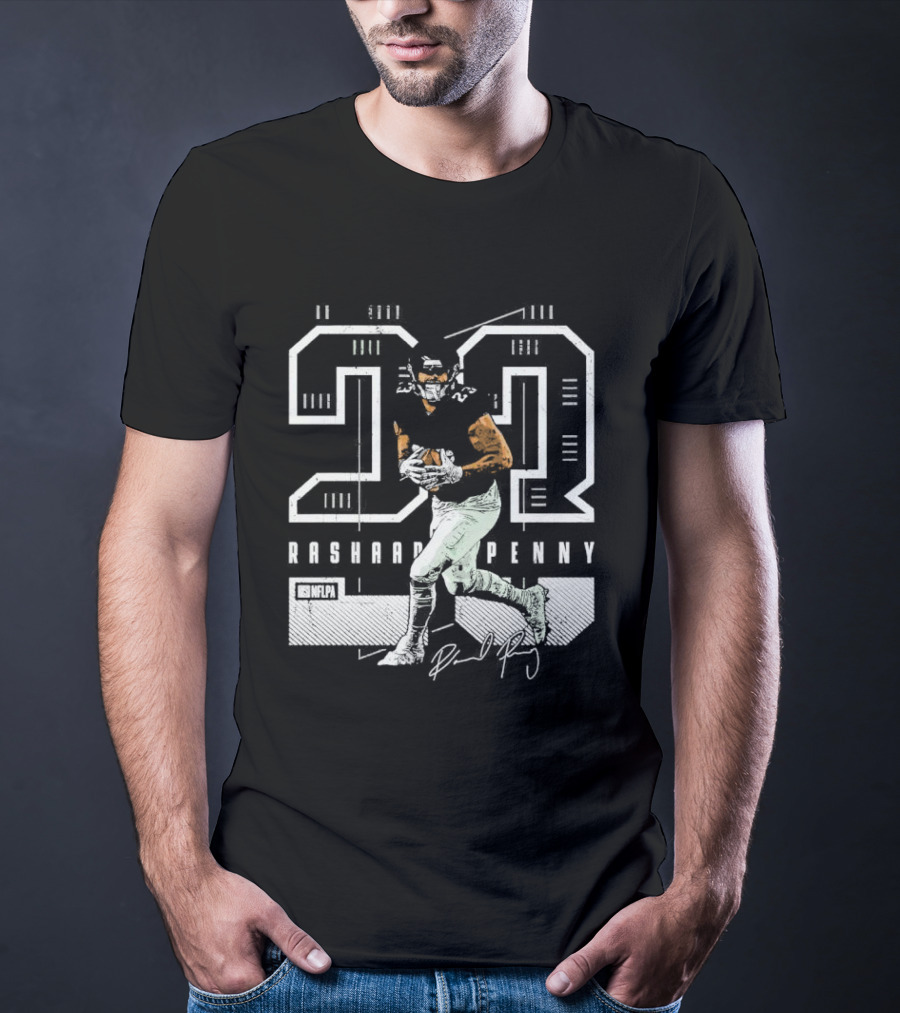 Rashaad Penny 23 NFLPA Philadelphia Football Signature T-Shirt