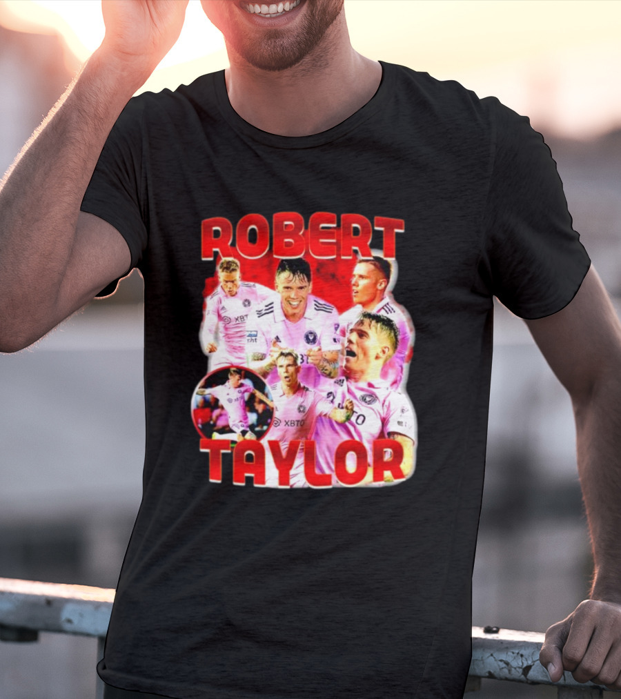 Robert Taylor Inter Miami CF Bootleg Style Collage T-Shirt