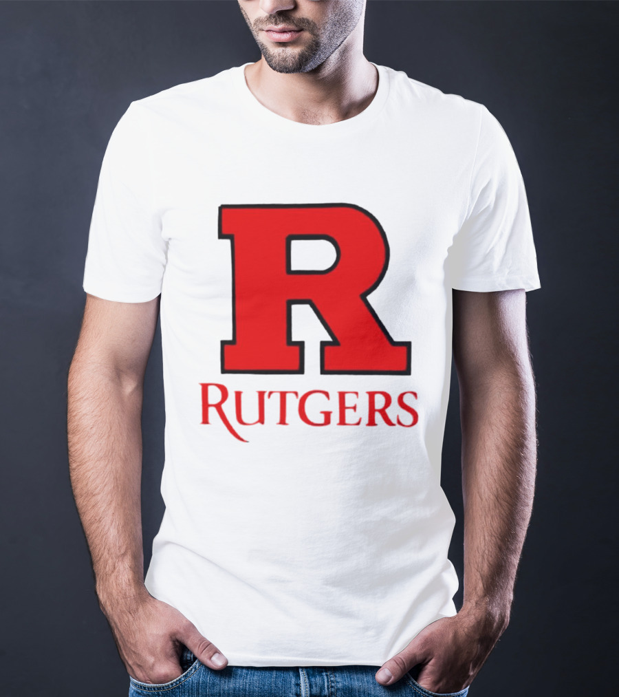 Rutgers University Red R Icon With Text T-Shirt