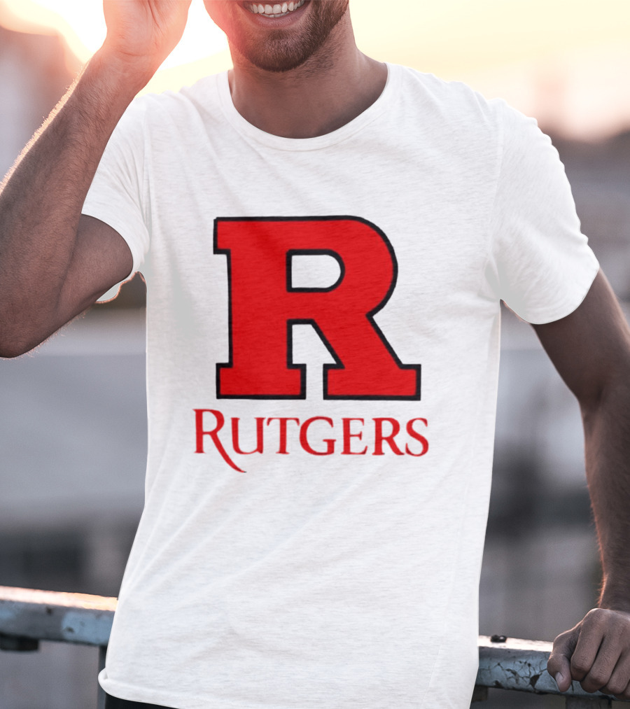 Rutgers University Red R Icon With Text T-Shirt