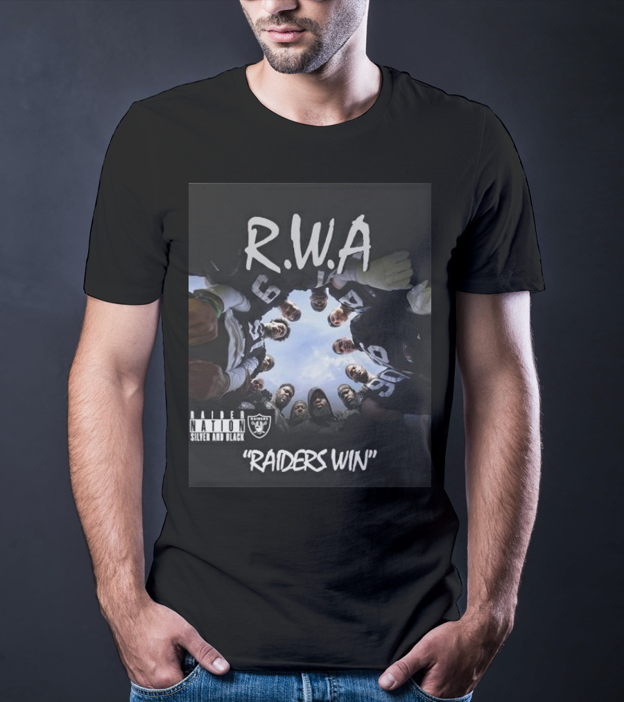 RWA Raider Nation Silver And Black Raiders Win T-Shirt