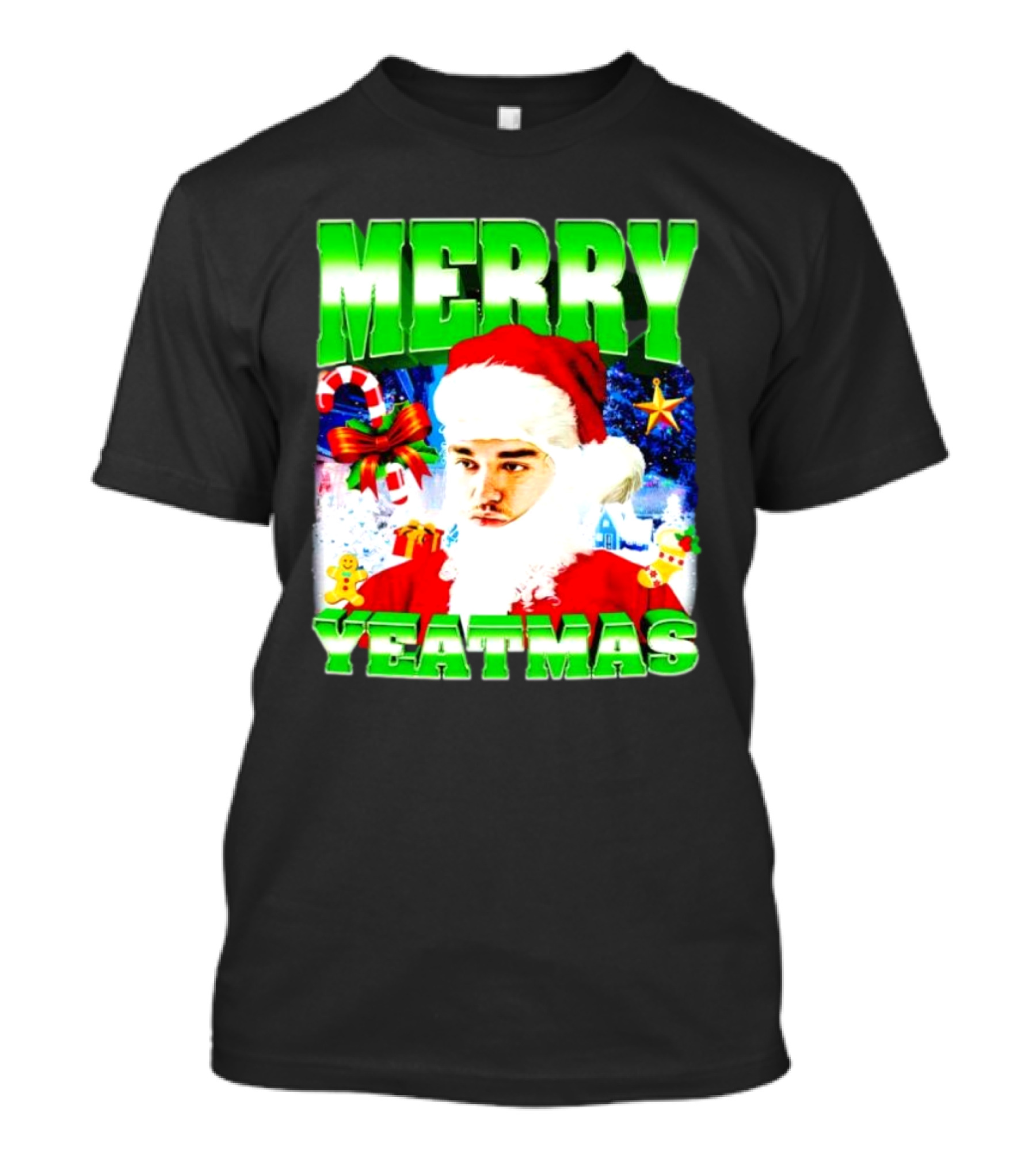 Merry Yeatmas Yeat Rapper Christmas Santa Claus Holiday T-Shirt