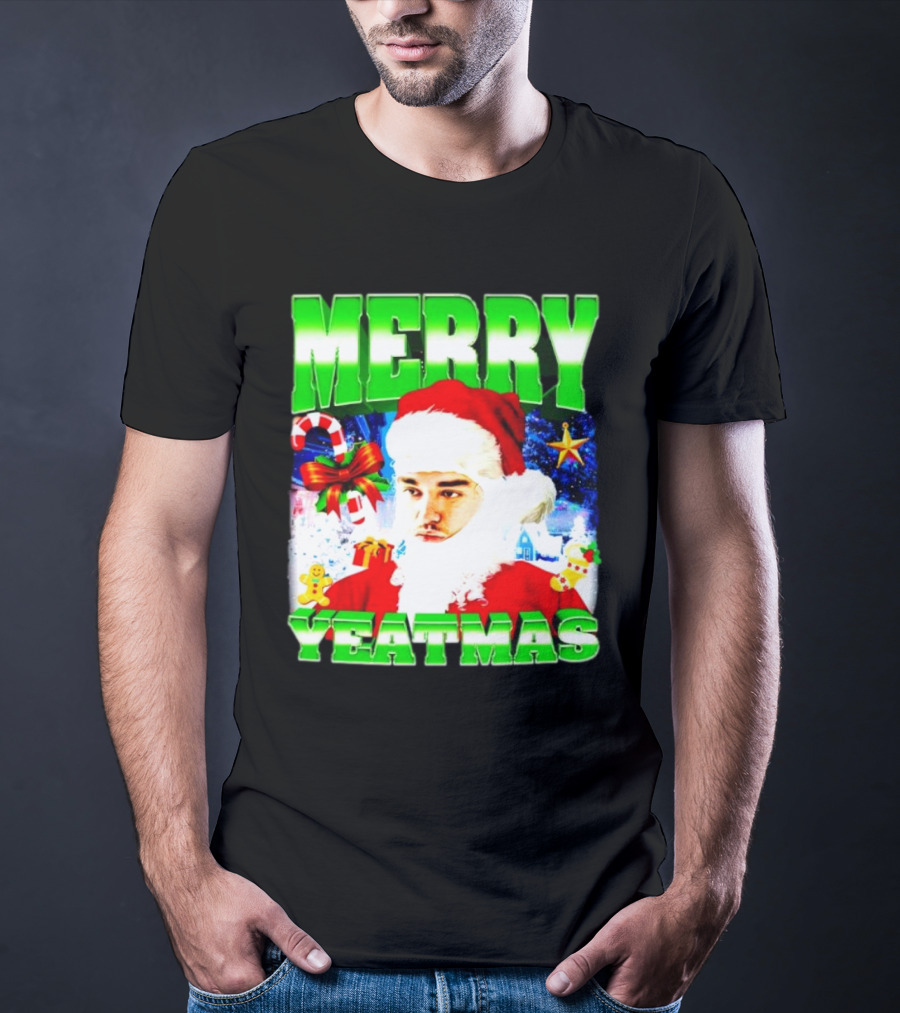 Merry Yeatmas Yeat Rapper Christmas Santa Claus Holiday T-Shirt