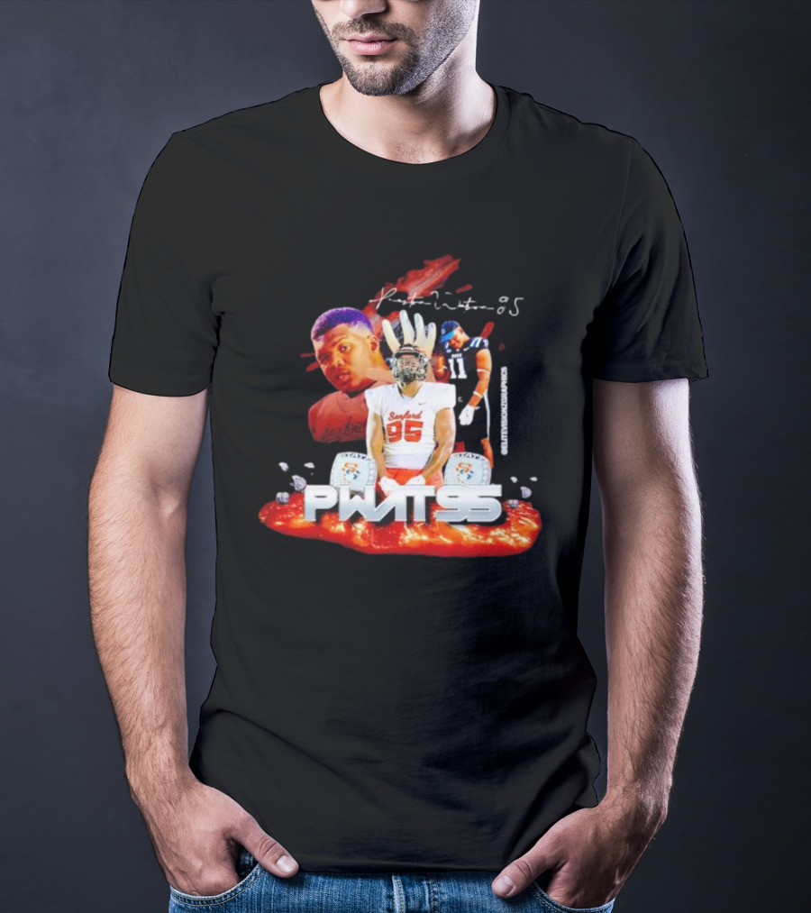 Preston Watson Pwat 95 Football Collage Player 95 Gridiron Dreams T-Shirt