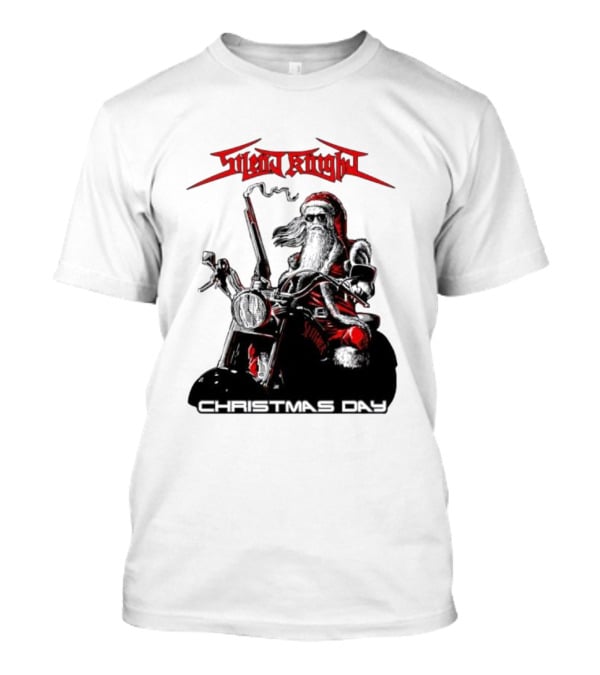 Silent Knight Santa Riding Motorcycle Christmas Day T-Shirt