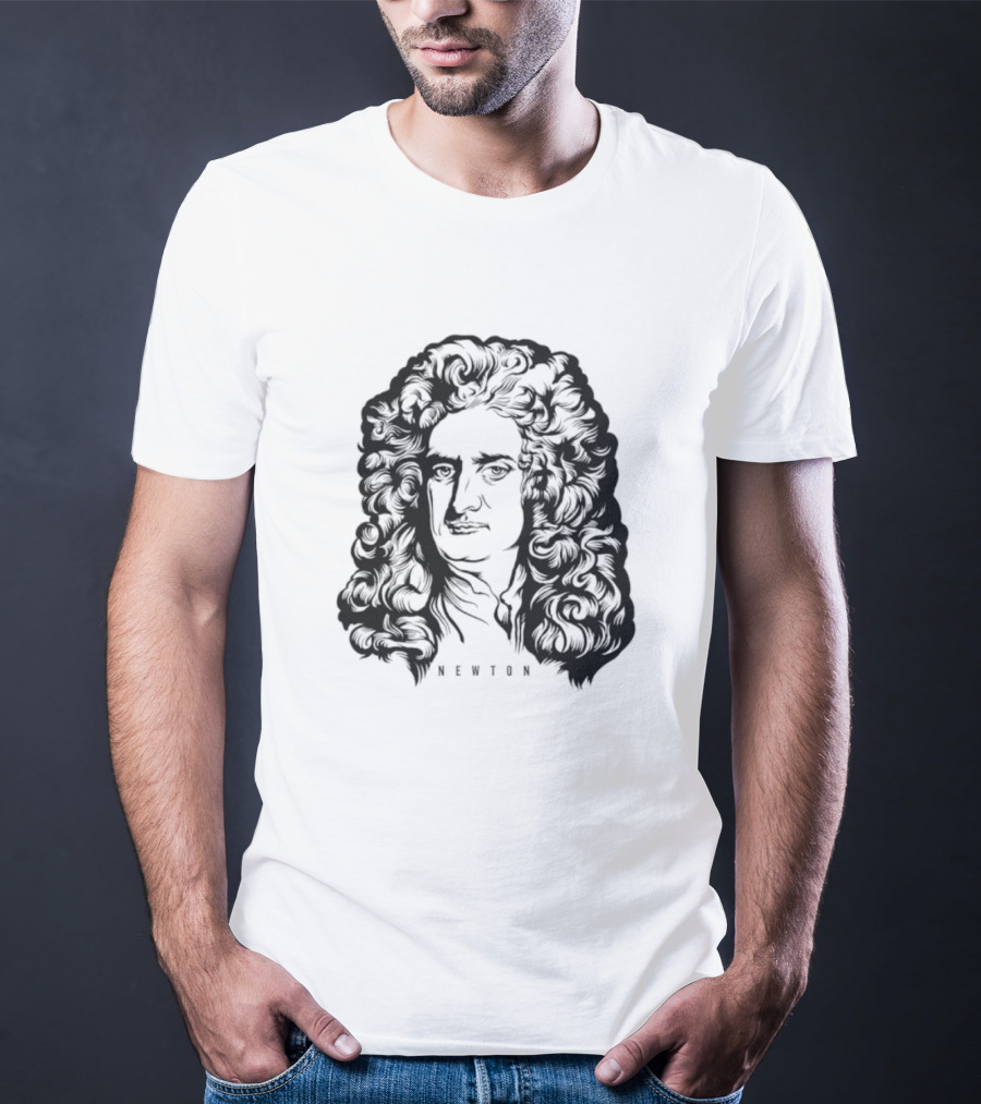 Newton Monochrome Portrait With Curling Hair T-Shirt