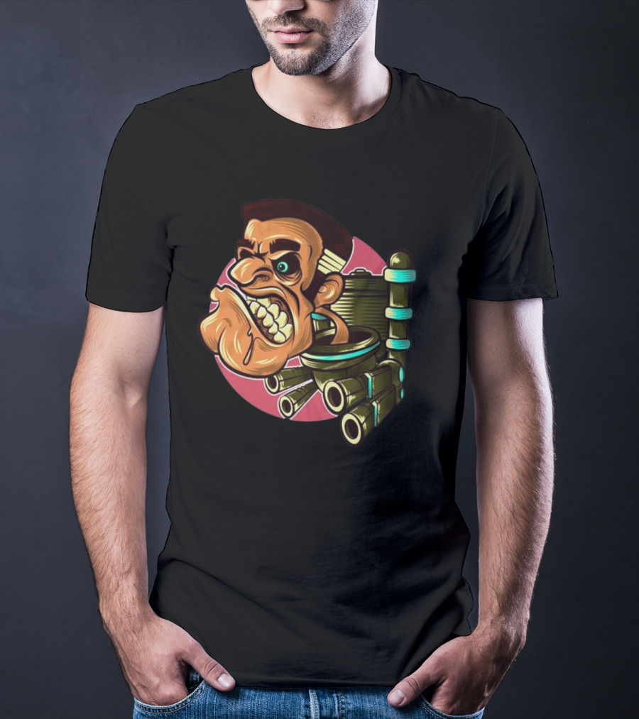 Skibidi Toilet Meme Angry Gritty Face T-Shirt