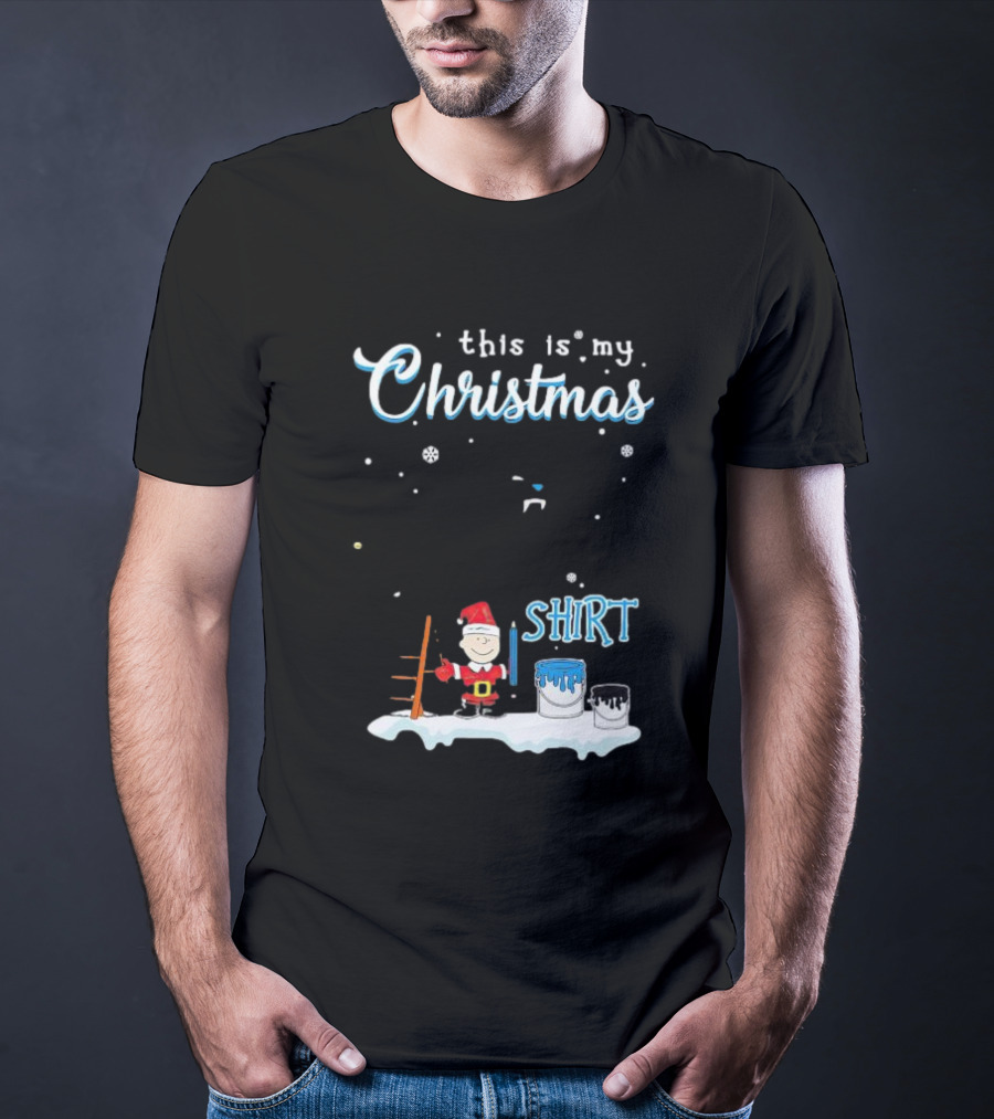 Snoopy And Charlie Brown This Is My Christmas Carolina Panthers T-Shirt