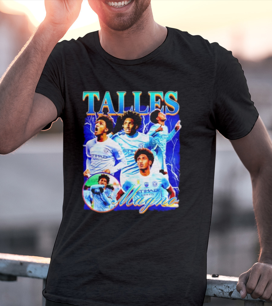 Talles Magno Etihad Airways Lightning Soccer Montage T-Shirt